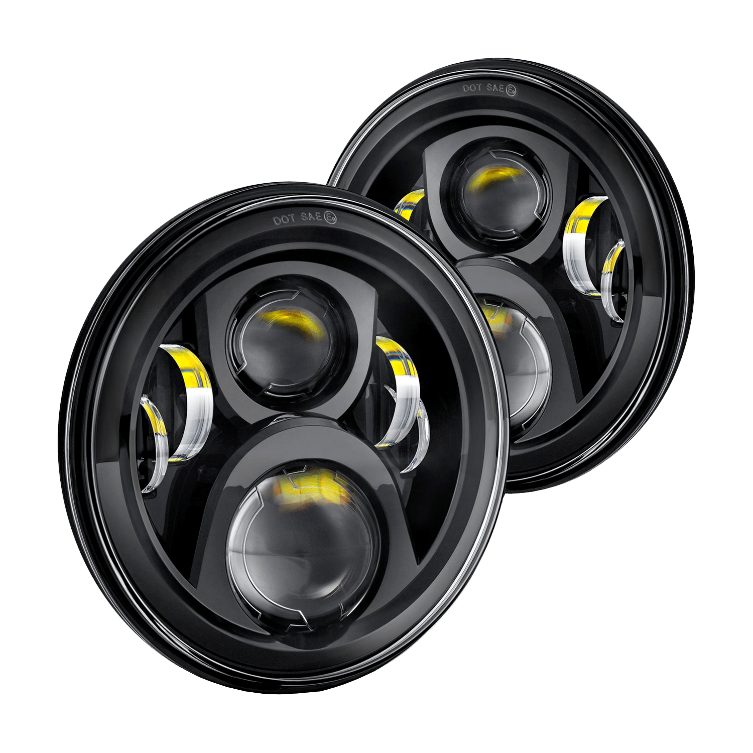 Lumen® - 7" Round Black Projector LED Headlights (H6024)