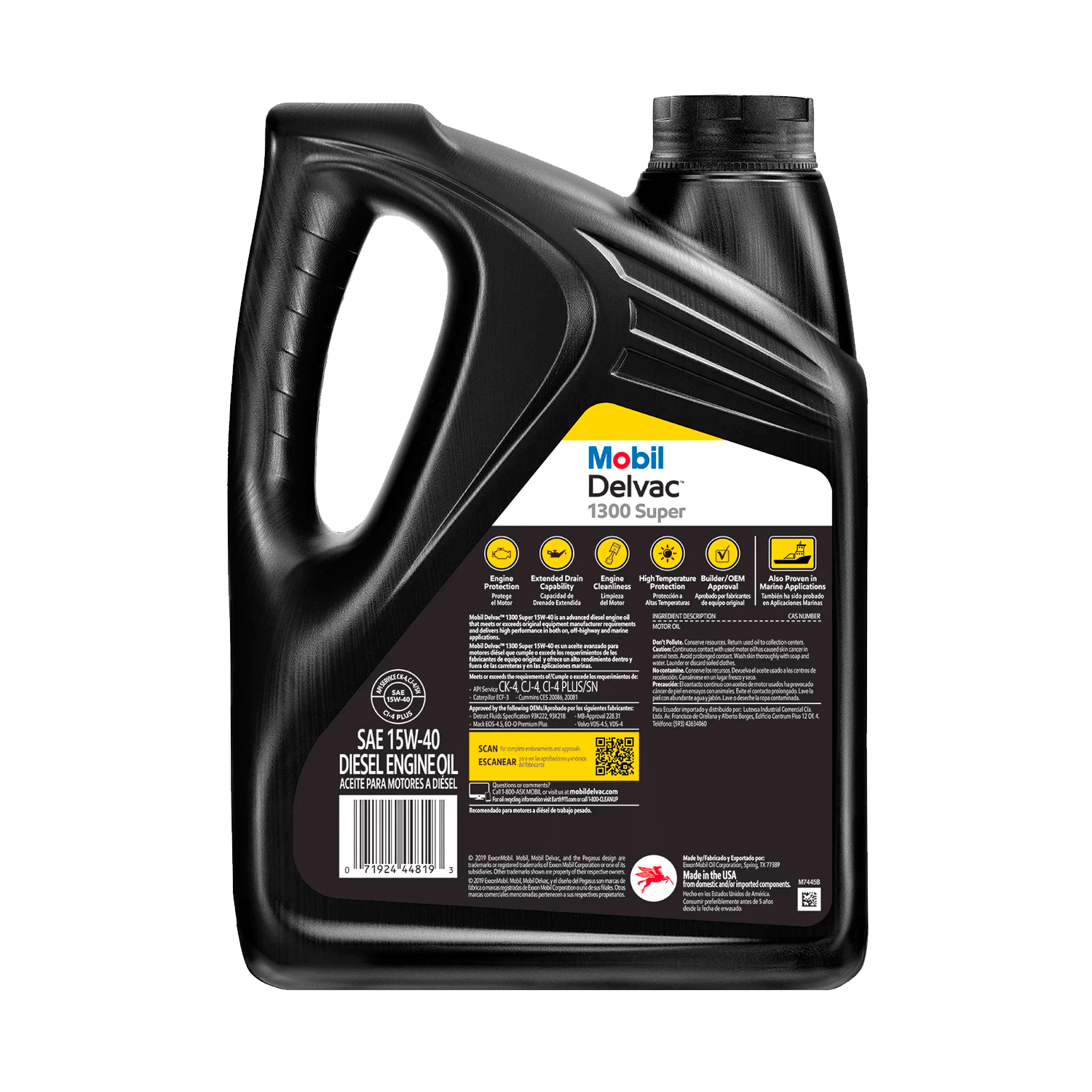 Mobil Delvac 1300 Super Heavy Duty Synthetic Blend Diesel Engine Oil 15W-40, 1 gal - Image 2