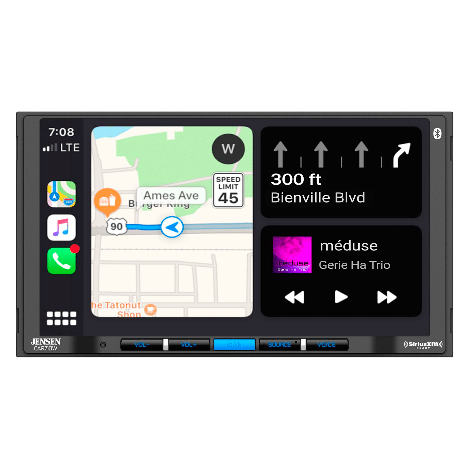 Jensen CAR70V 7" Digital Media Receiver Compatible with Android Auto and Apple CarPlay - Image 2